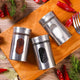 Shaker à Épices en Acier Inoxydable, Pot d'Assaisonnement pour Camping, Sel, Sucre, Gadget Rotatif de Cuisine, Belle