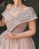 Robe de bal mi-longue en Organza pour femmes, épaules dénudées, ligne a, paillettes, manches courtes, personnalisée, robe de soirée formelle