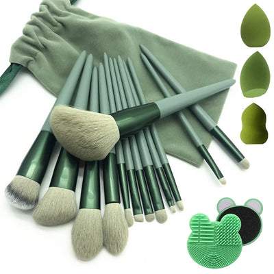 Ensemble de pinceaux de maquillage, 13 pièces, éponge de maquillage cosmétique, boîte de nettoyage, outil de beauté, fard à paupières, Blush, pinceaux professionnels