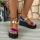 Sandales à plateforme 2025 été plat femmes chaussures pied talons hauts sandales de plage en plein air tout-match pantoufles décontractées grande taille sandales