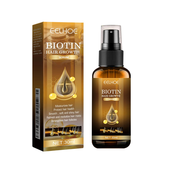 EELHOE biotine Spray capillaire pour homme femmes 30ml croissance des cheveux réparation dommages restaurer huile cuir chevelu réparation sérum Spray épaissir soin des cheveux