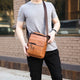 Sac à bandoulière en cuir vintage pour hommes, sac à main pour hommes, marron, noir, sac de messager d'affaires, rabat masculin, lancé, été, nouveau, 2024
