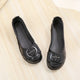 Chaussures décontractées en cuir véritable pour femmes, mocassins ronds à enfiler, chaussures de marche plates en cuir de vache, 2024