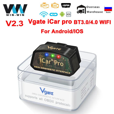 Vgate iCar Pro ELM327 V2.3 Bluetooth 4.0 WIFI pour IOS/Android OBD lecteur de Code de Scanner automatique OBD2 outil de Diagnostic de voiture ELM 327 V1 5
