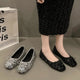 Chaussures plates pour femmes 2026, nouveau design à sequins, souples et antidérapantes, type ballerines, confortables pour le travail