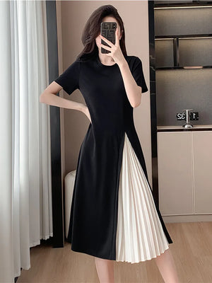 YZJNH-Robe Longue d'Été pour Femme, Édition Coréenne, Abonnés, Panneau Déformable, Design, T-shirt Grande Taille, 2024