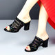 Sandales Peep Parker à talons optiques pour femmes, chaussures en maille respirante pour dames, sandales de plage d'été pour filles, grande taille, mode