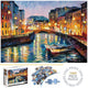 Puzzle de paysage de nuit de Venise pour adultes et enfants, jeux de décoration d'intérieur, sol amusant en famille, jouets, 1000 pièces