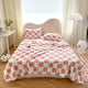 Couverture en flanelle à motif damier, 1 pièce, douce et confortable, pour sieste, canapé-lit, bureau, adaptée à tous