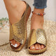 Sandales d'été de luxe pour femmes, chaussures d'été scintillantes, pantoufles à talons compensés, chaussures Mujer