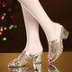 Sandales Peep Parker à talons optiques pour femmes, chaussures en maille respirante pour dames, sandales de plage d'été pour filles, grande taille, mode