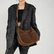 Sac à Bandoulière en Daim pour Femme, Imprimé Léopard, Fourre-Tout avec Multi-Poches, Sangle Réglable, Hobo, Sacoche
