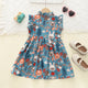 Humor Bear – tenue décontractée pour filles, série d'impression forêt, robe de soirée, bord en dentelle, manches volantes, col rond, pour enfants de 2 à 6 ans