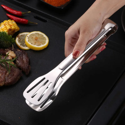 Pinces alimentaires en acier inoxydable 304, ustensiles de cuisine, résistant à la chaleur, pince à pâtisserie pour salade BBQ, outils de cuisine pour Desserts Buffet Barbecue
