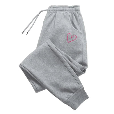 Pantalons de survêtement simples pour femmes, imprimé cœur, pantalons de sport décontractés, Fitness, survêtement, pantalons quotidiens de rue, automne et hiver, offre spéciale
