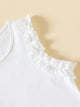 Fille manches à volants épissées bleues et blanches   robe - style frais d'été