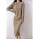 Pull en cachemire robes tricotées 100% laine mérinos femmes hiver femme pulls élégants robe automne décontracté jupes à manches longues