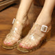 Été femmes nouvelles sandales Transparent talons hauts plate-forme sandale femmes décontracté gelée chaussures dame carré Bling Sandalias Mujer