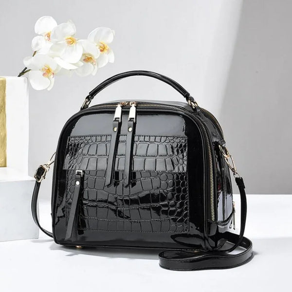 Sac à main en cuir brillant pour femme, sacs à bandoulière polyvalents, sac initié pour femme, cuir laqué, nouvelle mode