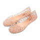 Sandales d'été décontractées pour femmes, chaussures respirantes creuses, chaussures Parker rondes, pantoufles en cristal de accent de MSI, mode
