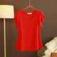 Robe d'été à la mode pour femmes, chemisier, haut, manches courtes, col en v, T-shirt en mousseline de soie, petite chemise ample et polyvalente, 2026