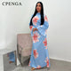 Arabesque cloche manches fluide Maxi Abaya Robe élégante imprimé fleuri musulman modeste Robe longue islamique vacances tenue Robe d'été