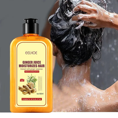 Shampoing à base de plantes au gingembre pour la croissance des cheveux, sans Silicone, contrôle de l'huile, Anti-pelliculaire, démangeaisons, nettoyage, traitement professionnel des cheveux, 100ml