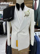 Ensemble de costume classique de couleur unie pour hommes, pour robe de mariée, veste élégante à simple boutonnage, pantalon pour hommes d'affaires, robes pour garçons d'honneur