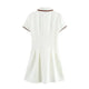 MUJER 2025 robes courtes blanches pour femmes Polo printemps Mini robe femme côtelé à manches courtes femmes robes robes élégantes