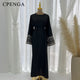 Abaya-Kimono brodé pour femmes, robe élégante, modeste, moyen-orient, türkiye, Eid Ramadan Kebaya, caftan marocain