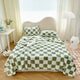 Couverture en flanelle à motif damier, 1 pièce, douce et confortable, pour sieste, canapé-lit, bureau, adaptée à tous