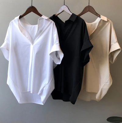 Femmes été hauts t-shirts Sexy Vintage Blouse en mousseline de soie froncé à manches courtes chemise volants t-shirts t-shirts occasionnels amples