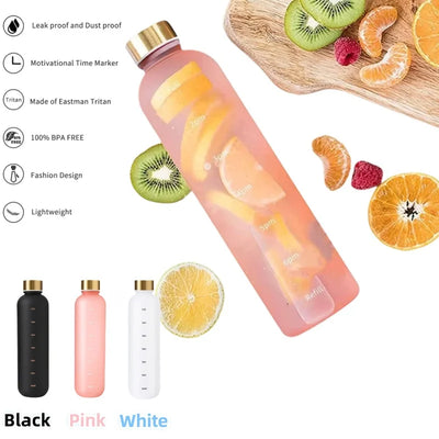 Bouteille de 1000ML avec marqueur de temps, motivation, réutilisable, Fitness, Sports de plein air, voyage, cyclisme, étanche, sans BPA, givrée