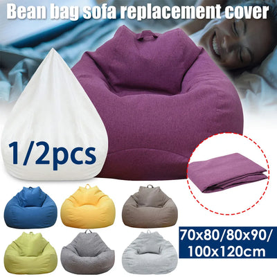 1/2 pièces paresseux canapé couverture solide chaise couvre sans remplissage grand pouf couverture adultes canapé salon chambre Tatami chaise longue