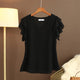 Robe d'été à la mode pour femmes, chemisier, haut, manches courtes, col en v, T-shirt en mousseline de soie, petite chemise ample et polyvalente, 2026