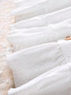Robe d'été pour filles - Robe blanche décontractée à boutons, en tricot doux, jacquard ajouré élégant, manches bouffantes et ourlet à volants