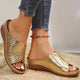 Sandales d'été de luxe pour femmes, chaussures d'été scintillantes, pantoufles à talons compensés, chaussures Mujer