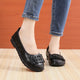 Chaussures décontractées en cuir véritable pour femmes, mocassins ronds à enfiler, chaussures de marche plates en cuir de vache, 2024