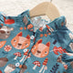 Humor Bear – tenue décontractée pour filles, série d'impression forêt, robe de soirée, bord en dentelle, manches volantes, col rond, pour enfants de 2 à 6 ans