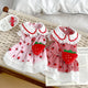 Robe de printemps, sac à dos à fraises, dessin animé mignon, chien de petite et moyenne taille, vêtements pour animaux de compagnie, vêtements pour chiots