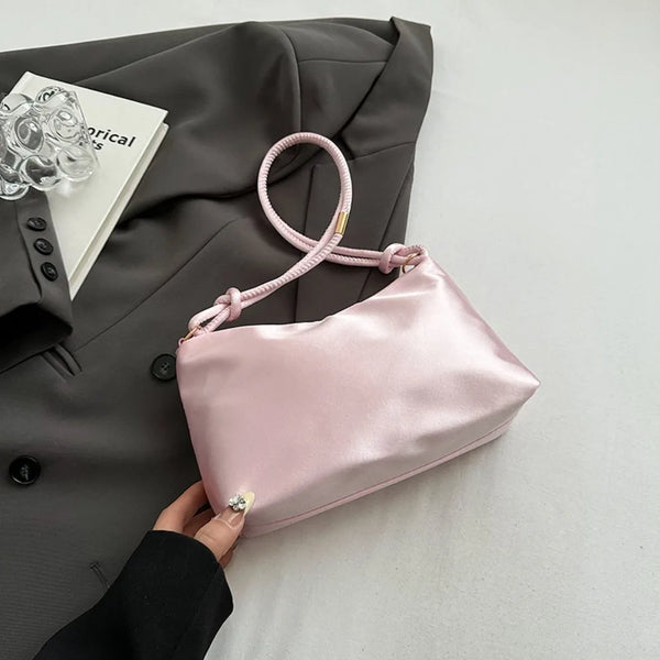 Sac sous les bras en satin lisse pour les loisirs, sac initié élégant, documents solides, mode de haute qualité