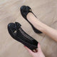 Chaussures plates creuses respirantes avec nœud pour femmes, chaussures à bout rond à enfiler, confortables et élégantes, 39 chaussures élégantes de Style coréen
