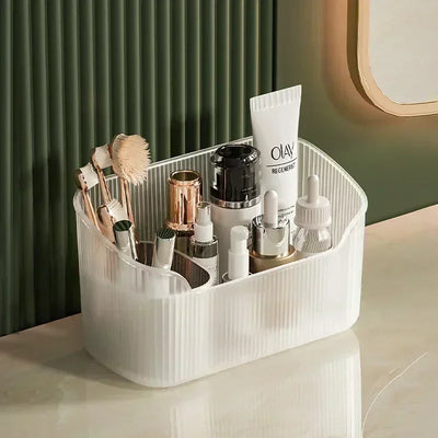 Organisateur de cosmétiques mat, salle de bains, chambre à coucher, rangement de bureau pour maquillage, rouge à lèvres, parfum, soins de la peau, boîte de rangement intégrée