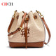 CHCH sac seau femme printemps nouveau tissu épissage conception sac à main Style vacances sac à bandoulière femme