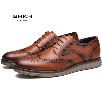 BHKH 2025 automne homme chaussures habillées en cuir véritable à lacets hommes chaussures décontractées intelligent affaires bureau travail chaussures hommes chaussures