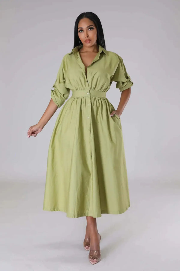 AJ4383 robe chemise Micro-Popping à la mode pour femmes coupe ample à manches longues robe longue Style européen et américain