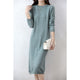 Pull en cachemire robes tricotées 100% laine mérinos femmes hiver femme pulls élégants robe automne décontracté jupes à manches longues