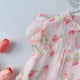 Robe d'été pour filles de 2 à 7 ans, imprimé floral, sans manches, col à volants, mignonne, 1 pièce, décoration avec nœud doux, vêtements décontractés
