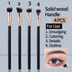 Pinceau de maquillage pour les yeux, manche en bois doux, brosse pour fard à paupières, brosse pour smuder, brosse pour détails, outil de beauté polyvalent, 4 pièces